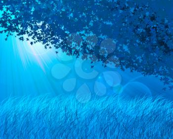 Abstract forest background, night theme