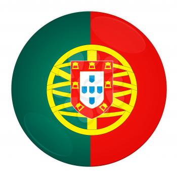 Abstract illustration: button with flag from Portugal country