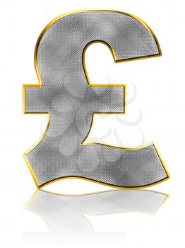 Abstract Bling Pound Symbol on white with reflection