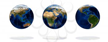 Set of earth isolated on white background