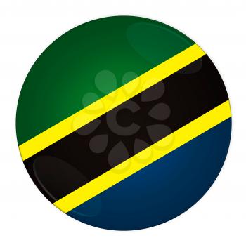 Abstract illustration: button with flag from Tanzania country