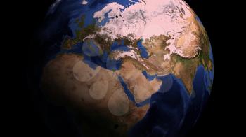 Video animation of a world map showing coronavirus infects the planet