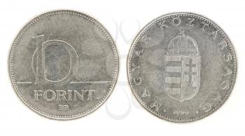 Royalty Free Clipart Image of Ten Forint - Hungarian Currency