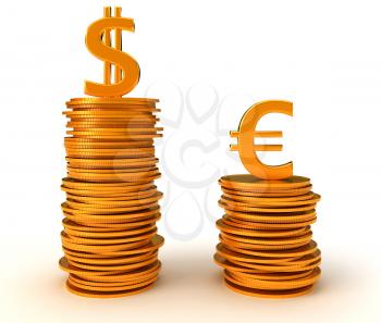 Royalty Free Clipart Image of Currency Inequality