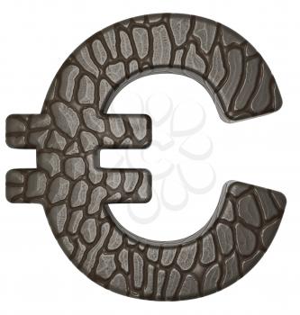Royalty Free Clipart Image of an Alligator Skin Euro Sign