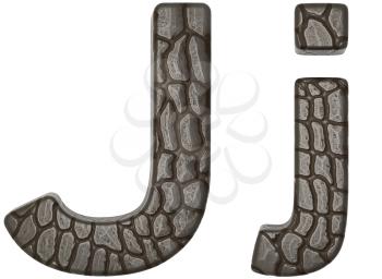 Royalty Free Clipart Image of Alligator Skin Font J Lowercase and Capital Letters