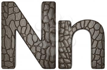 Royalty Free Clipart Image of Alligator Skin Font N Lowercase and Capital Letters