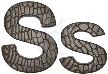 Royalty Free Clipart Image of Alligator Skin Font S Lowercase and Capital Letters