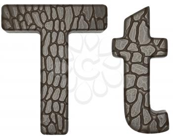 Royalty Free Clipart Image of Alligator Skin Font T Lowercase and Capital Letters