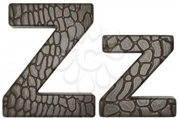 Royalty Free Clipart Image of Alligator Skin Font Z Lowercase and Capital Letters