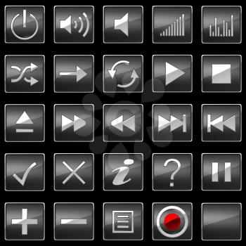 Royalty Free Clipart Image of Control Panel Buttons