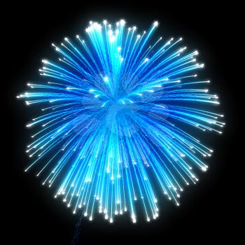 Royalty Free Clipart Image of Blue Fireworks 