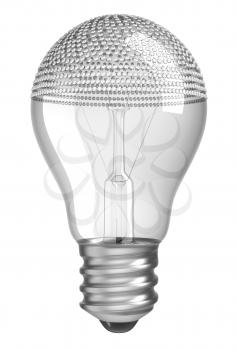 Royalty Free Clipart Image of a Diamond Incrusted Light Bulb