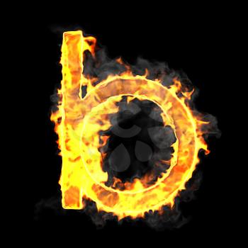 Royalty Free Clipart Image of a Burning Letter B
