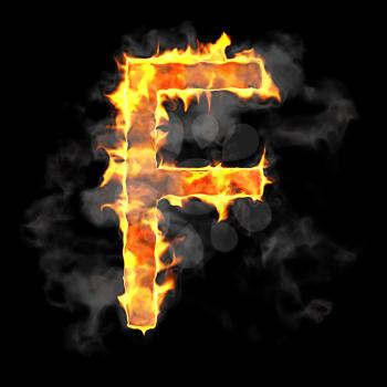 Royalty Free Clipart Image of a Burning Letter F