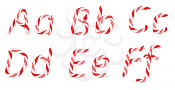 Royalty Free Clipart Image of Candy Cane Font