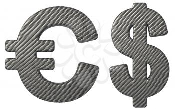 Royalty Free Clipart Image of Dollar and Euro Symbols 