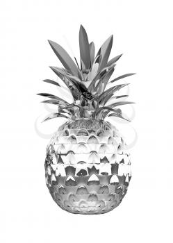 Royalty Free Clipart Image of a Chromed Pineapple