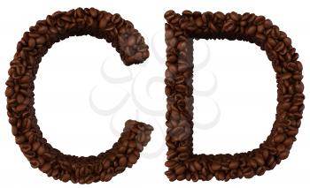 Royalty Free Clipart Image of Roasted Coffee Font C and D