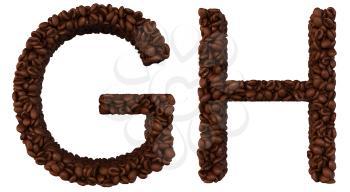 Royalty Free Clipart Image of Roasted Coffee Font G and H