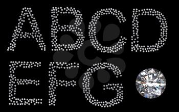 Royalty Free Clipart Image of Diamond Letters