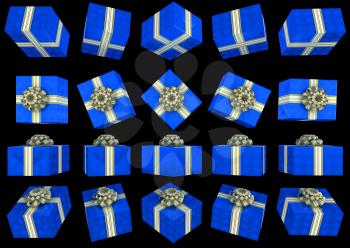 Royalty Free Clipart Image of Blue Gift Boxes
