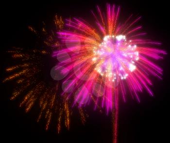 Royalty Free Clipart Image of Red Fireworks