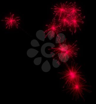 Royalty Free Clipart Image of Red Fireworks 