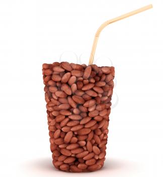 Royalty Free Clipart Image of a Glass Made of Peanuts