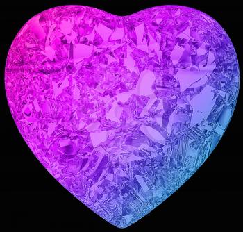 Royalty Free Clipart Image of a Colored Diamond Heart