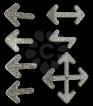 Royalty Free Clipart Image of a Set of Granite Arrows
