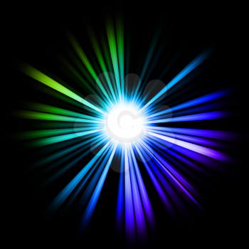 Royalty Free Clipart Image of Colorful Beams of Light