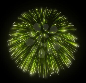 Royalty Free Clipart Image of Green Fireworks 