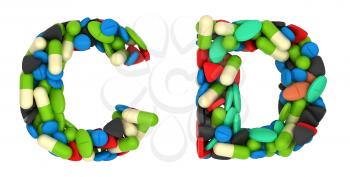 Royalty Free Clipart Image of Pharmaceutical Font C and D