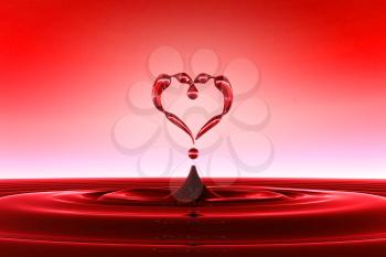 Royalty Free Clipart Image of Heart Shaped Water Drops