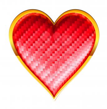 Royalty Free Clipart Image of a Textured Heart Suit