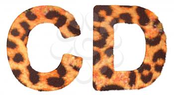 Royalty Free Clipart Image of Leopard Print C and D