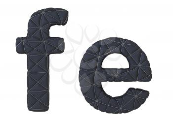 Royalty Free Clipart Image of Stitched Leather Font F and E