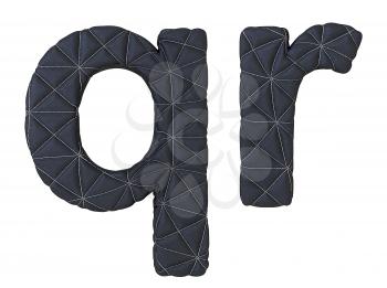 Royalty Free Clipart Image of Stitched Leather Font Q and R