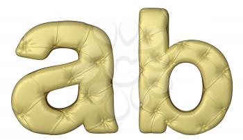 Royalty Free Clipart Image of Beige Leather Font of A and B