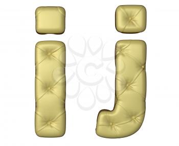 Royalty Free Clipart Image of Beige Leather Font of I and J 
