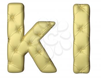 Royalty Free Clipart Image of Beige Leather Font of K and L