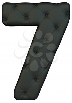 Royalty Free Clipart Image of a Black Leather Number Seven