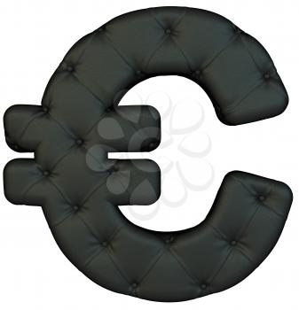 Royalty Free Clipart Image of a Black Leather Font Euro Symbol