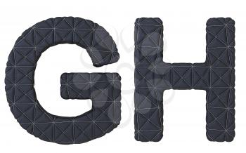 Royalty Free Clipart Image of Stitched Leather Font G and H