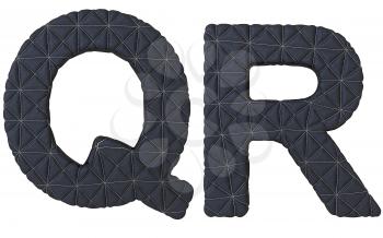 Royalty Free Clipart Image of Stitched Leather Font Q and R