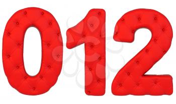Royalty Free Clipart Image of Red Leather Numbers