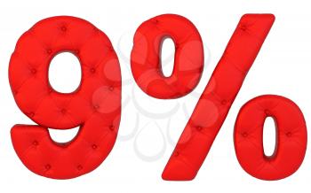 Royalty Free Clipart Image of a Percentage Made of Red Leather