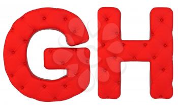 Royalty Free Clipart Image of a Red Leather Font G and H