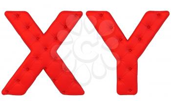 Royalty Free Clipart Image of Red Leather Font X and Y